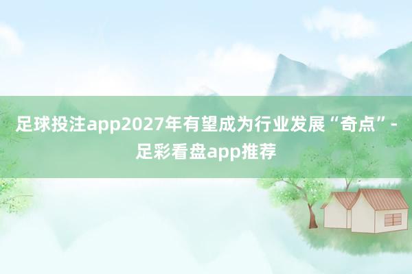 足球投注app2027年有望成为行业发展“奇点”-足彩看盘app推荐